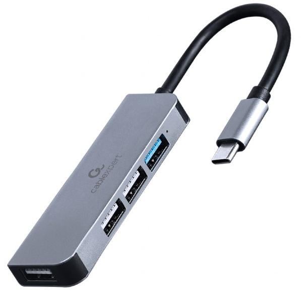 Концентратор USB-хаб Cablexpert 4in1 UHB-CM-U3P1U2P3-01 Grey