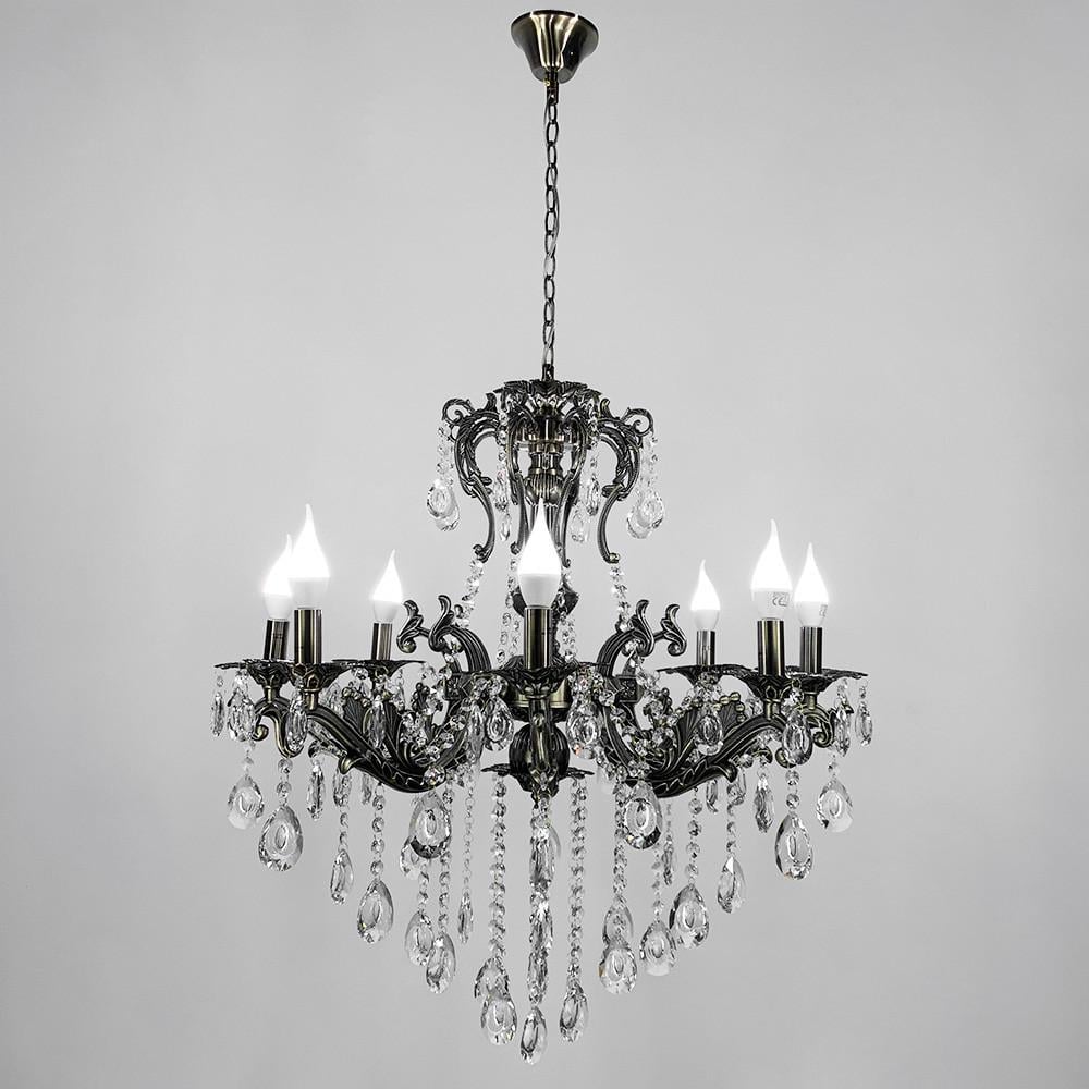 Люстра підвісна кришталева Crystal Life на 8 ламп 75 см Бронзовий (11549/8)