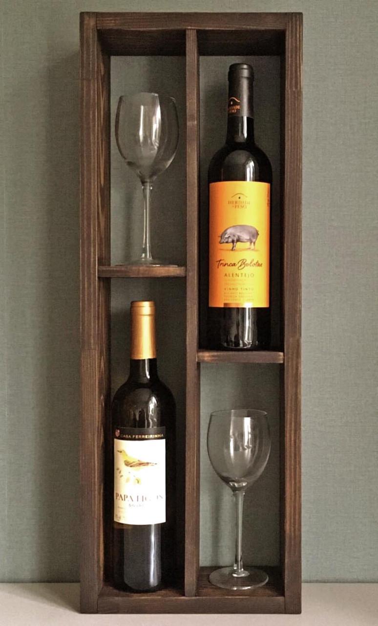 Полка для вина настенная из дерева Васами Капучино (ПНК-010809)