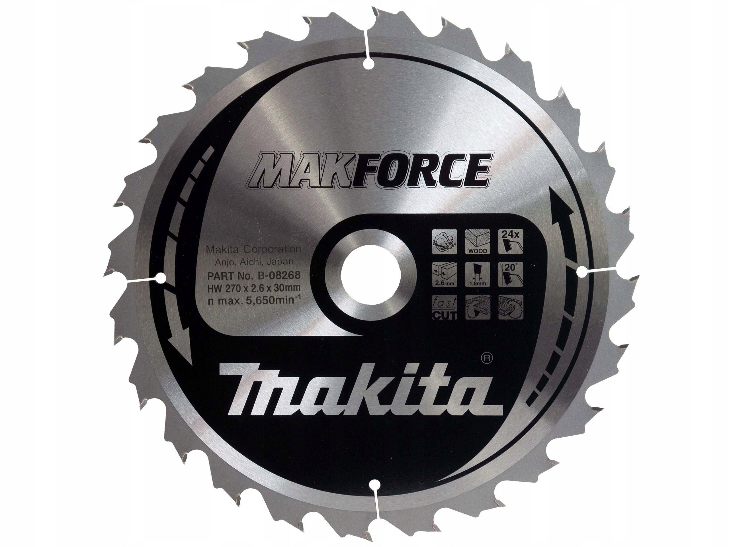 Диск пильный по дереву Makita Makforce 270х30 мм 24T