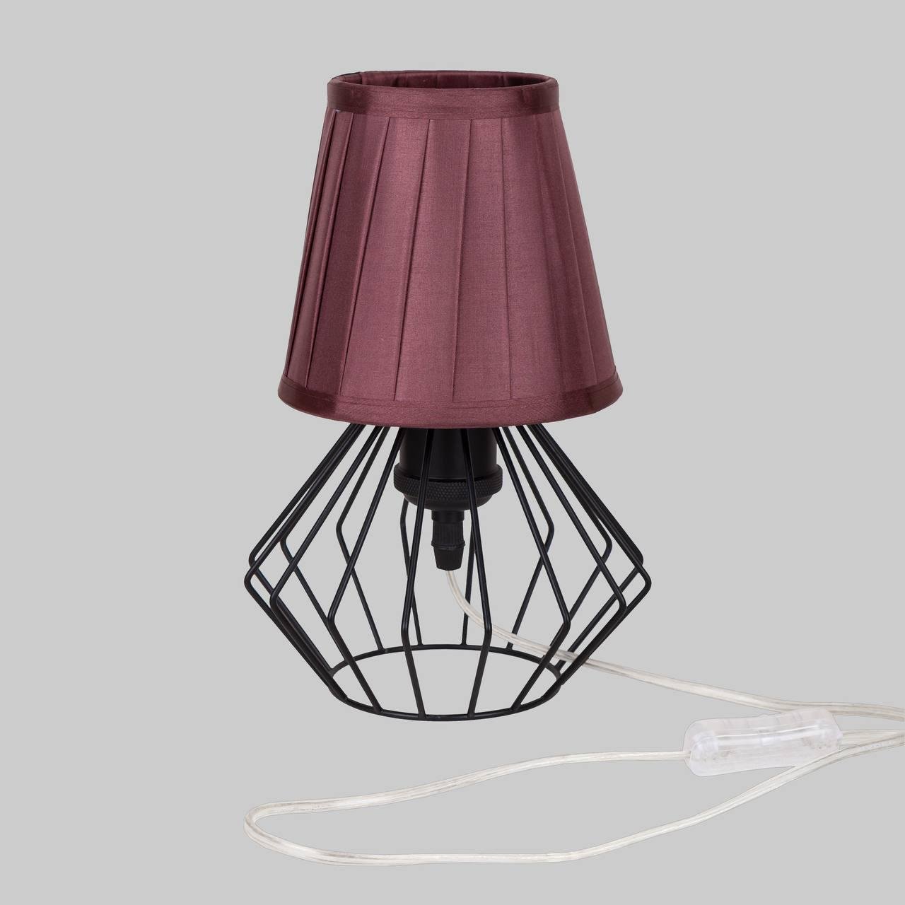 Лампа/нічник настільна з абажуром Коричневий (56-T108F02 BK+BR)