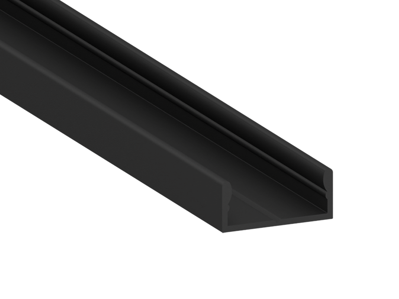 Профіль алюмінієвий для світлодіодної стрічки LEDUA АЛ-02-2 накладний 2 м Чорний (4290) - фото 4