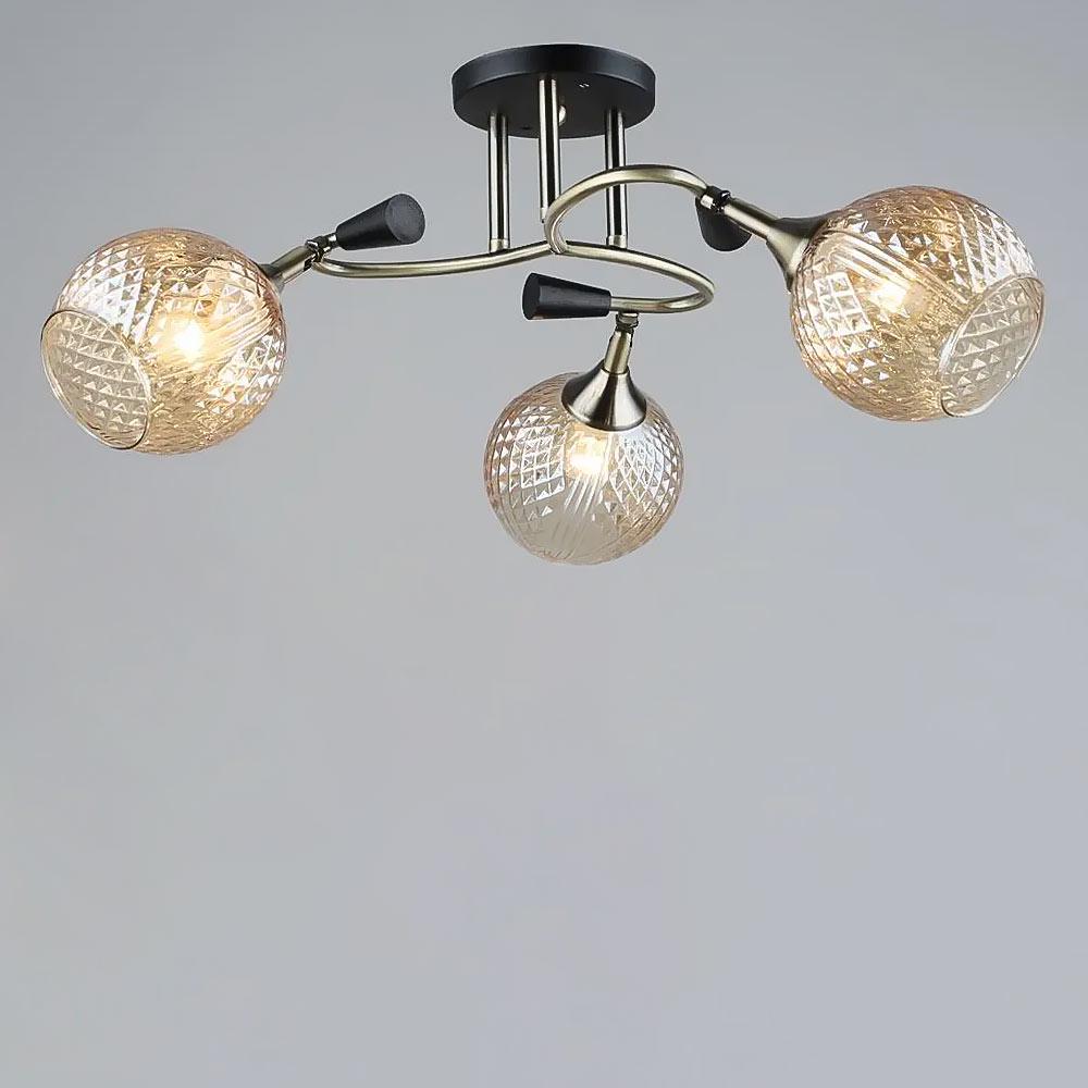 Люстра потолочная Light House SR-19164/3 AB+BK E27 610х240 мм Черный/Бронзовый (78160)