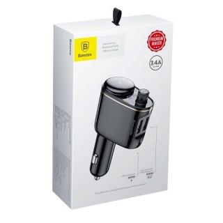 Автомобільний FM модулятор та зарядний пристрій Baseus Locomotive Bluetooth MP3 Vehicle Charger Black (1173864106) - фото 6