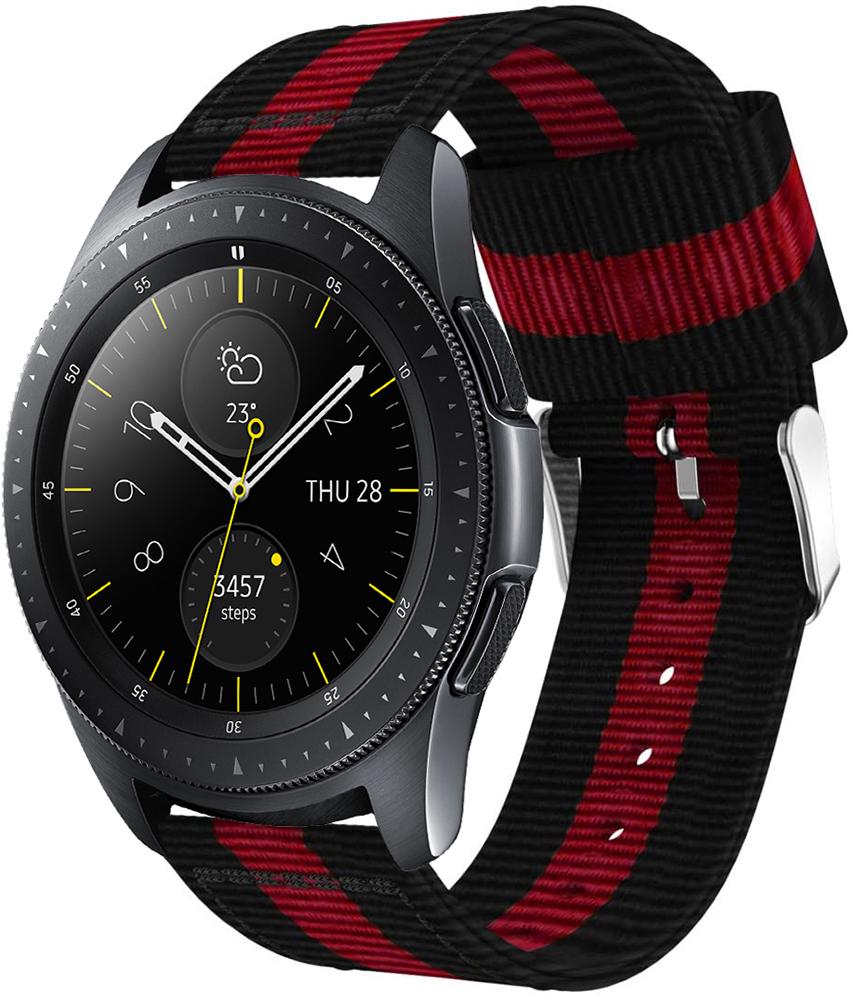 Ремінець тканинний Canvas для Galaxy Watch 42 мм Black/Red (20526)