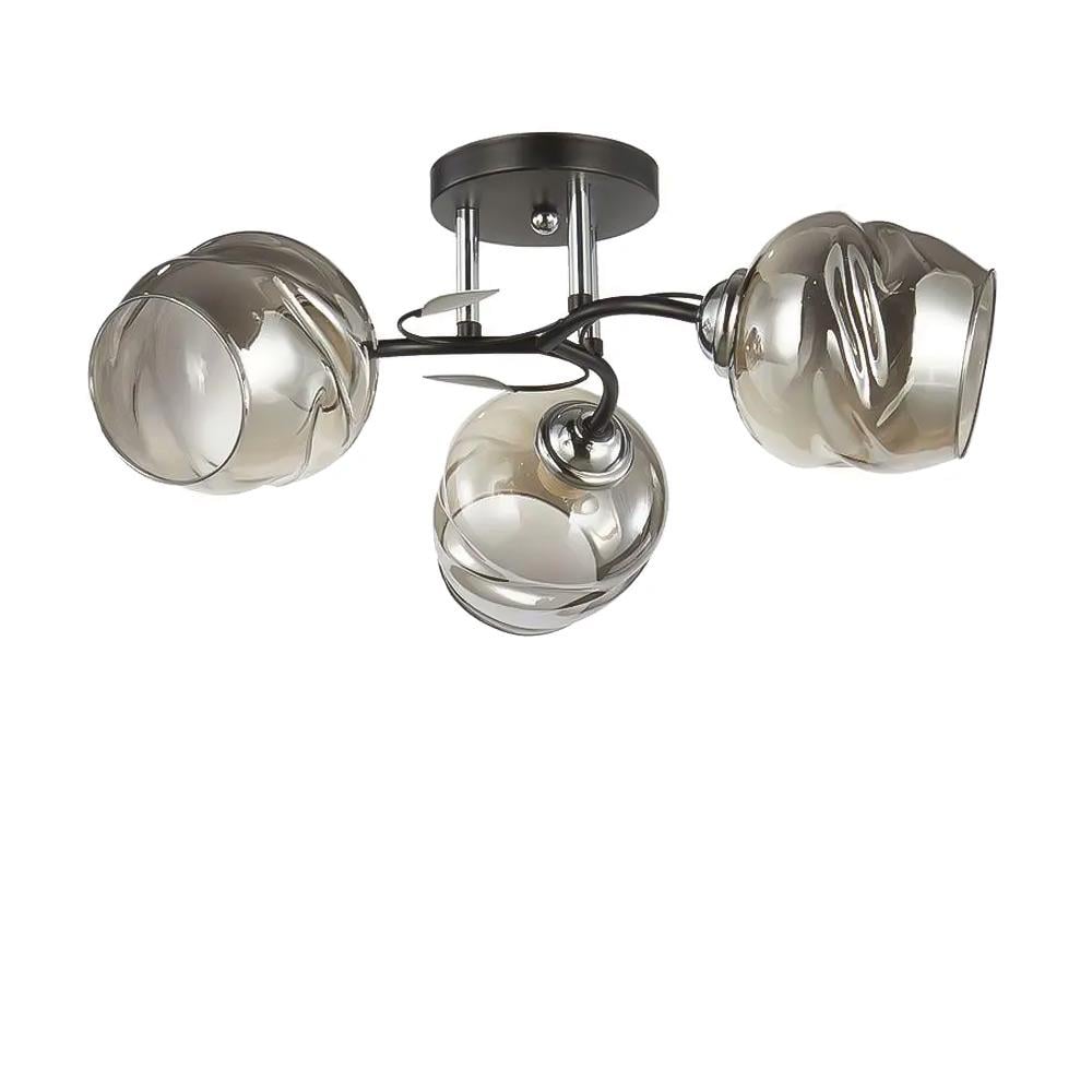 Люстра потолочная Light House SC-20082/3 BK/CR D460х220 плафон серый Черный/Хром