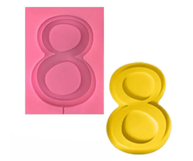Молд силиконовый цифра 8 универсальный 90x68 мм Розовый (40776)