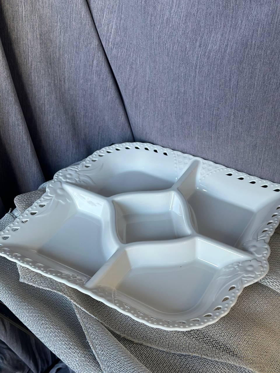 Менажниця TS Kitchen керамічна 32,5 см 5 секцій Білий (24628255) - фото 2 Менажниця TS Kitchen керамічна 32,5 см 5 секцій Білий (24628255) - фото 2