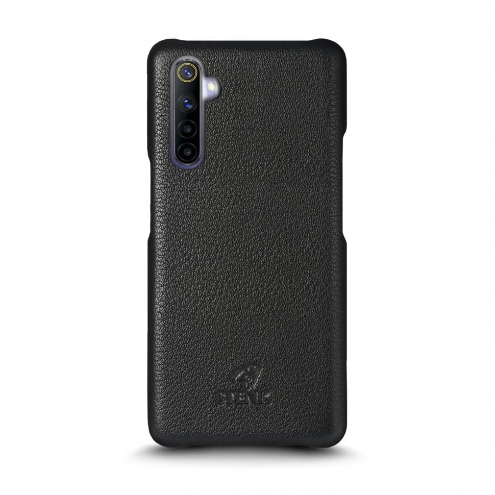 Кожаная накладка Stenk Cover для Realme 6 Черный (69393)