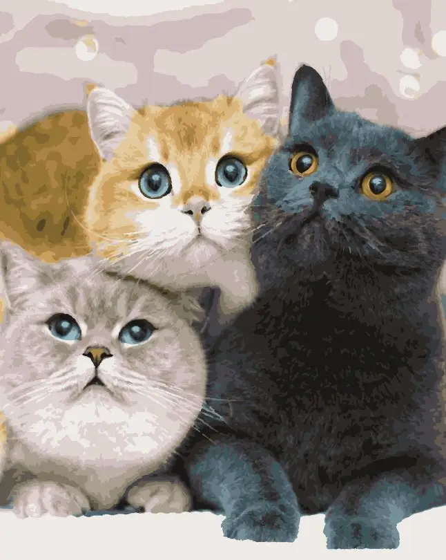Картина по номерам Artissimo Котейки 40x50 см без коробки (PN4203)