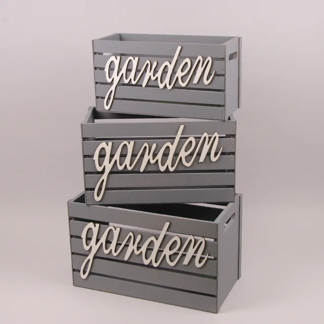 Комплект декоративных ящиков Flora Garden 3шт. Серый (29677)