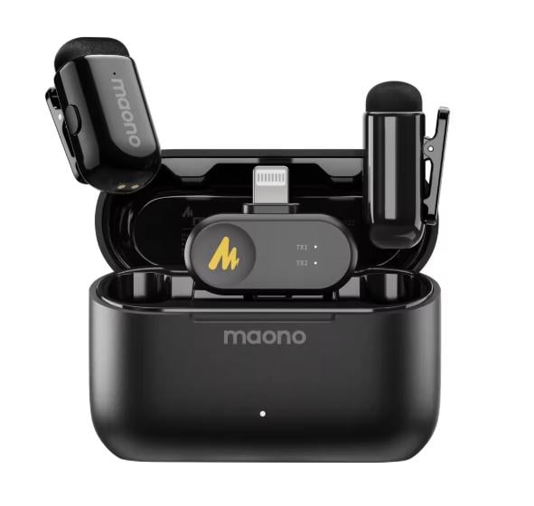 Микрофон беспроводной петличный Maono T1 mini с функцией шумоподавлением Черный - фото 2 Микрофон беспроводной петличный Maono T1 mini с функцией шумоподавлением Черный - фото 2