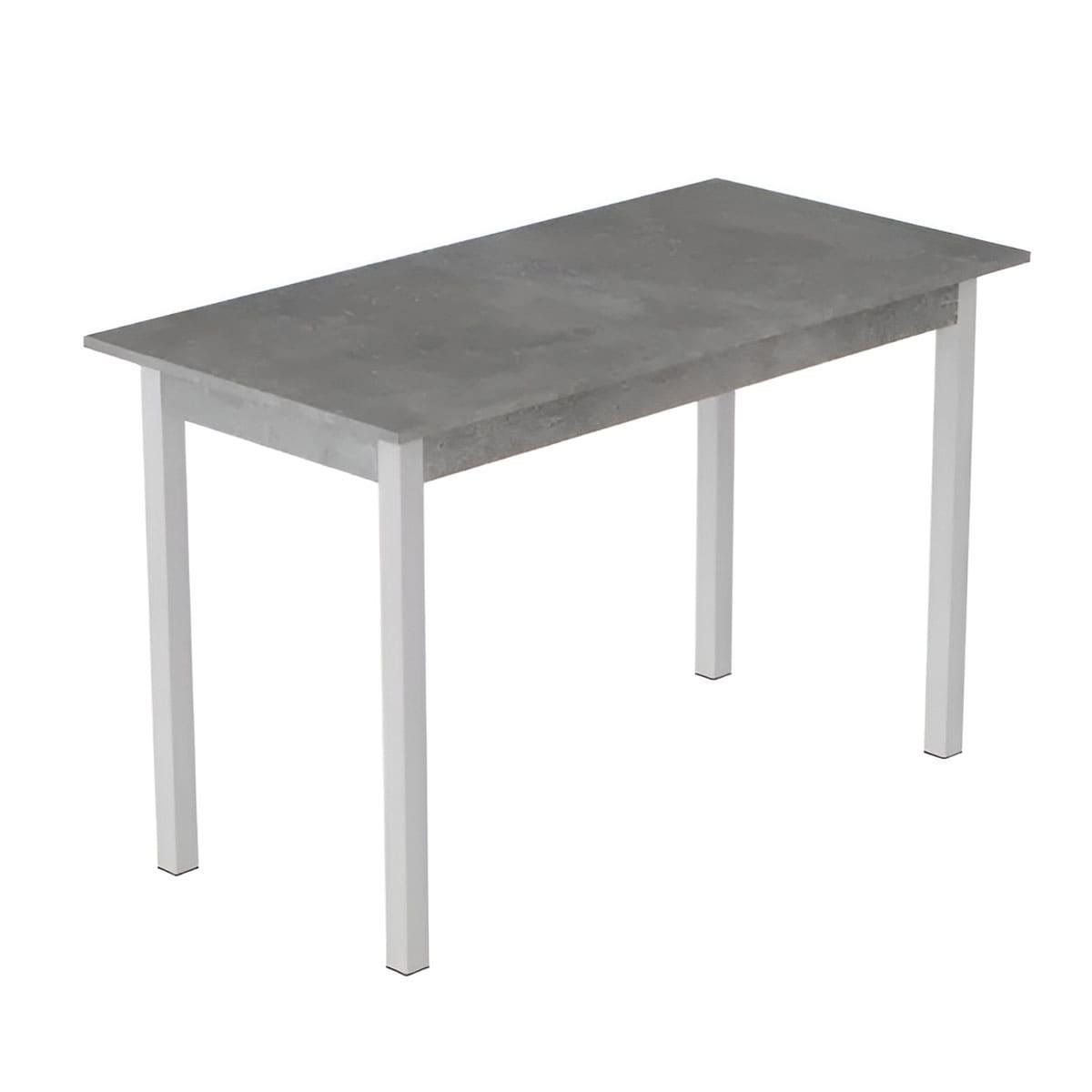 Обеденный стол Ferrum-decor Марио ДСП 16 мм 75x120x60 см Белый/Бетон (FRD-105582)