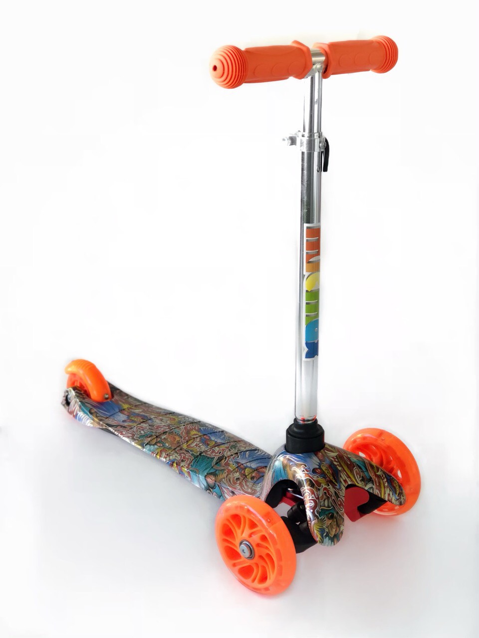 Самокат детский MicMax Scooter 038B с подсветкой колес Оранжевый (038B-or)