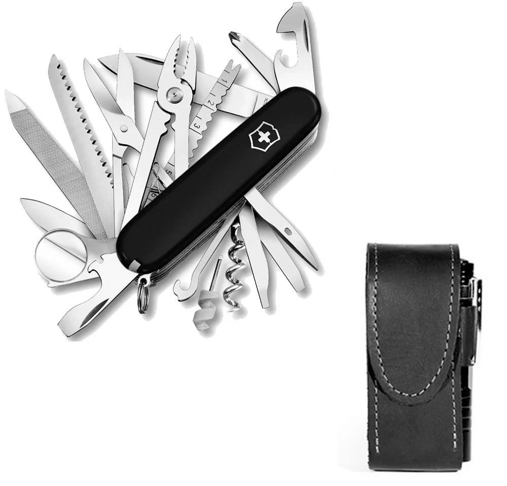 Комплект ніж швейцарський Victorinox SwissChamp та чохол з ліхтариком Black (1.6795.3) - фото 15