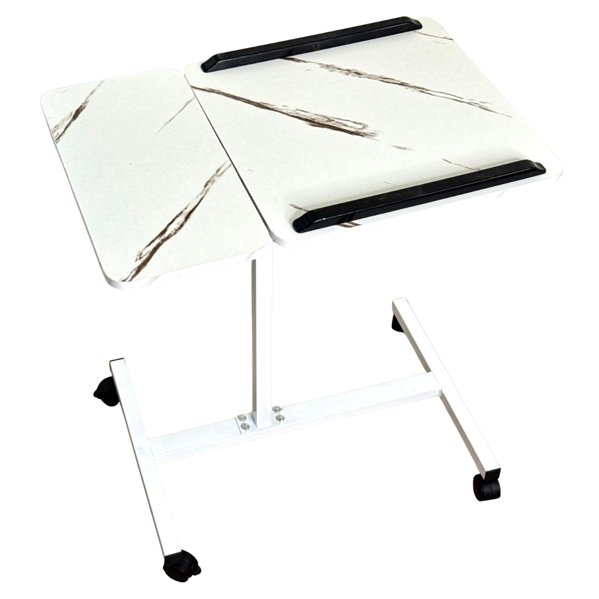 Компьютерный стол приставной на колесах с регулировкой высоты Белый (PCST-026-White)