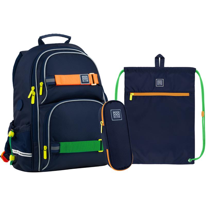 Шкільний набір Kite рюкзак/пенал/сумка для взуття Темно-синій (202123)