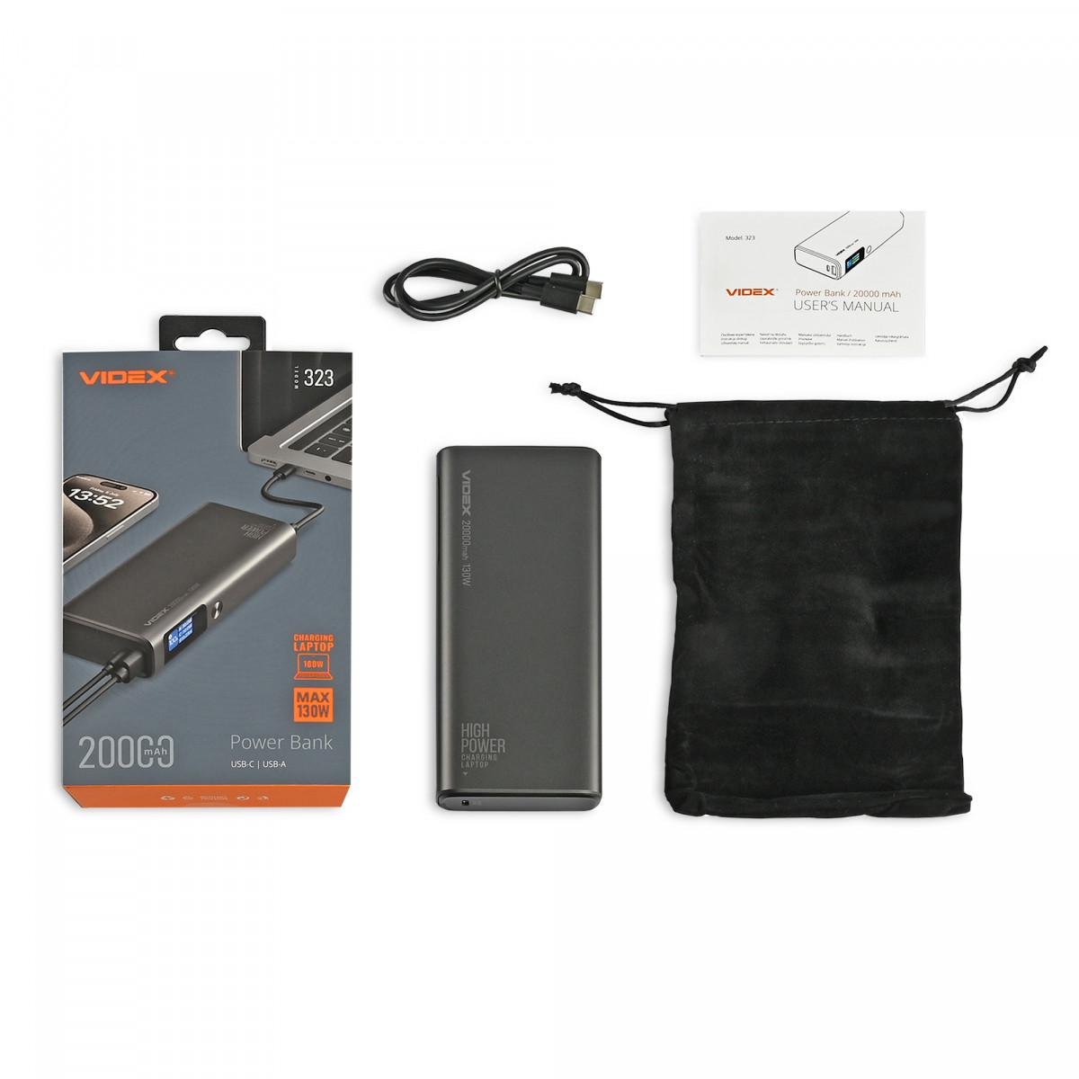 Повербанк Videx VPB-323 20000 mAh Black (23298086)