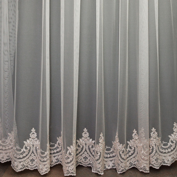 Тюль фатин IDEIA Катерина V-803 2,8 м c вышивкой Пудра (2200004079523)