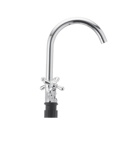 Смеситель для кухни Cron TEOREMA-275 высокий с двумя вентилями цинковый сплав Хром (b-CR0836) - фото 3 Смеситель для кухни Cron TEOREMA-275 высокий с двумя вентилями цинковый сплав Хром (b-CR0836) - фото 3