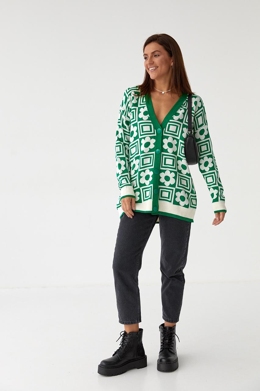 Кардиган удлиненный M Зеленый (9528434) - фото 8 Кардиган удлиненный M Зеленый (9528434) - фото 8