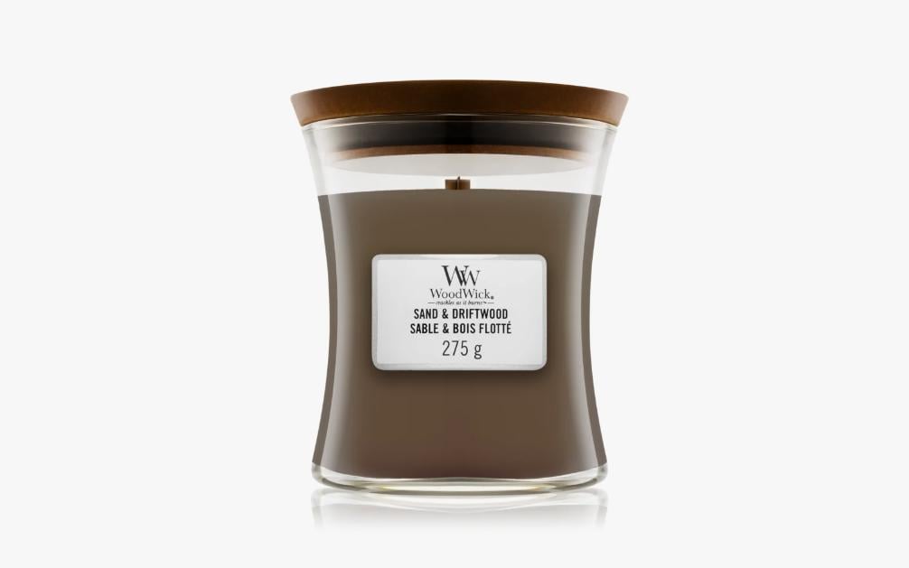 Свічка WoodWick Sand & Driftwood з дерев'яним ґнотом 275 г