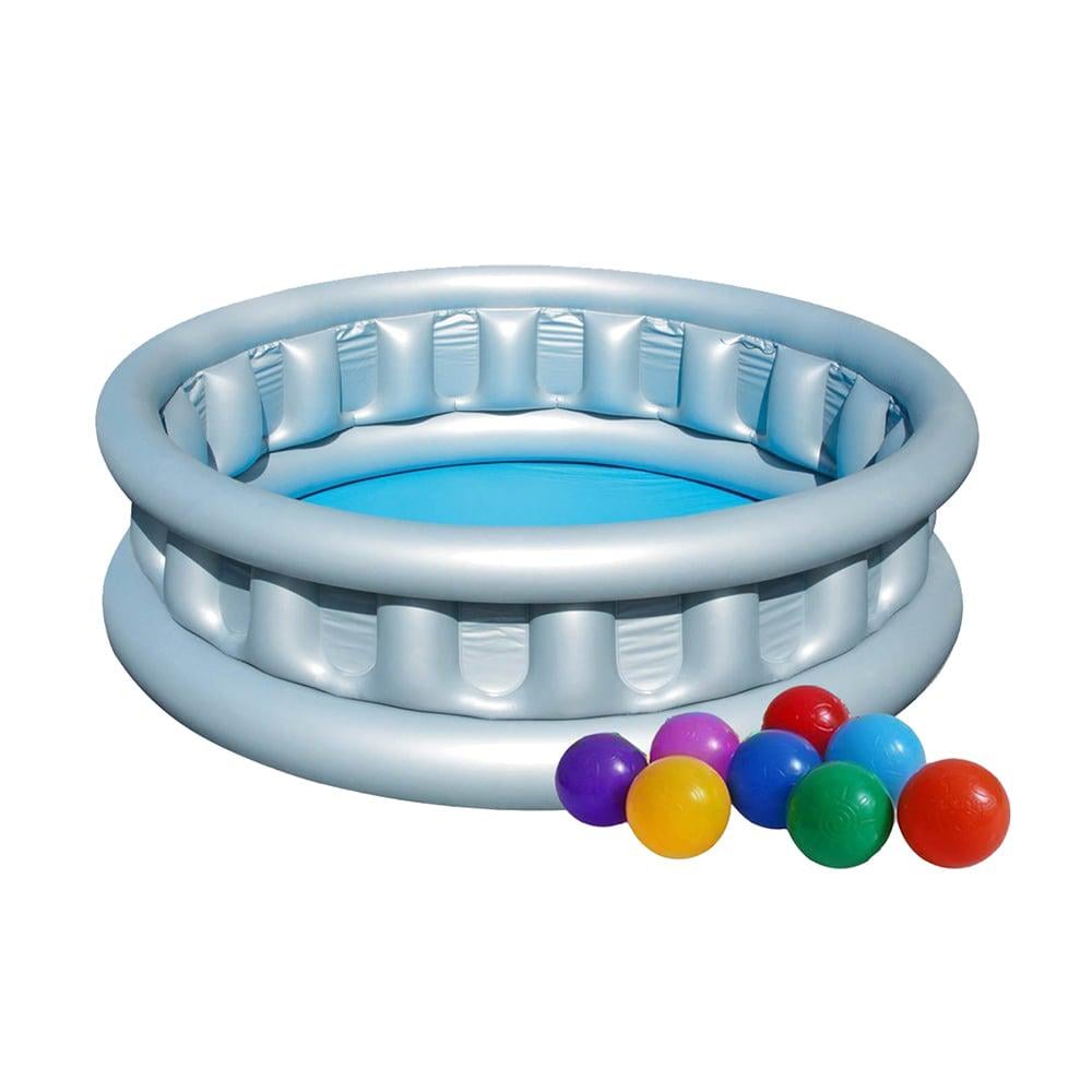 Басейн надувний дитячий Bestway 51080-1 Космічний корабель з кульками 10 шт. 152х43 см (170259)