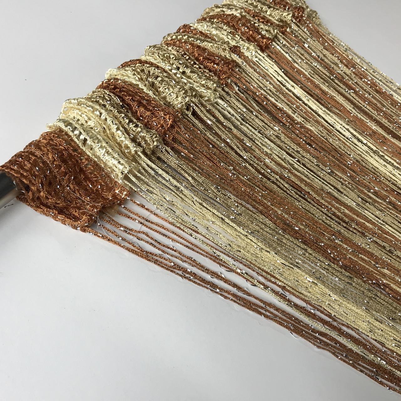 Нитки штори Кісея з люрексом 300x280 см Горіхово-золотисто-кавовий (NL-10-13-14) Нитки штори Кісея з люрексом 300x280 см Горіхово-золотисто-кавовий (NL-10-13-14)