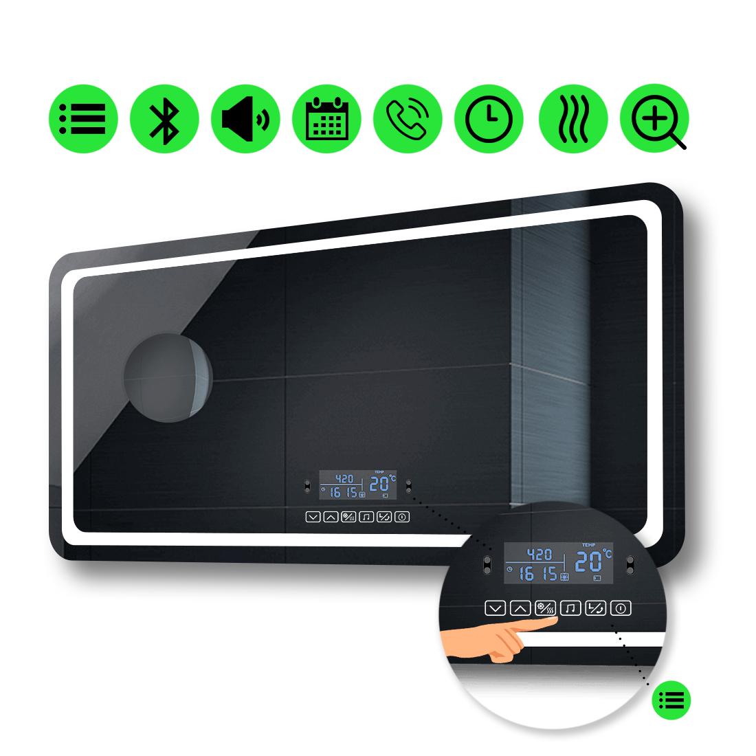 LED-дзеркало 80x70 см зі Smart-блоком і лінзою без підсвітки та підігрівом Anvi (Anvig64)