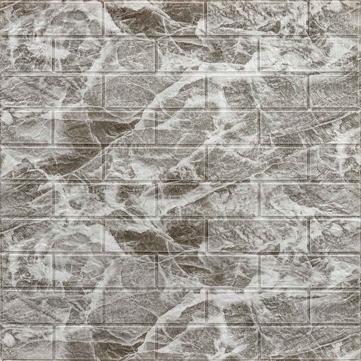 3D-панель самоклеющаяся под кирпич 700x770x5 мм Черный мрамор (SW-00000036)