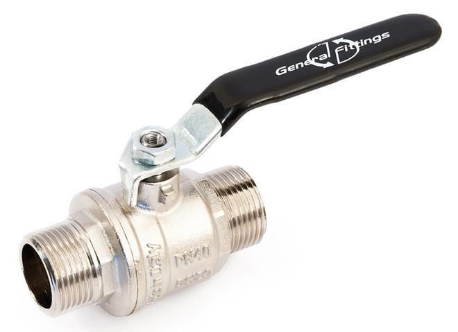 Кран кульовий повнопрохідний General Fittings 7100.L3 ЗЗ 1" PN40 латунь