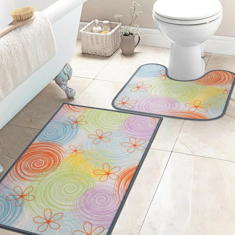 Набір килимків у ванну кімнату Print 352-2 57х90/57х60 см Різнокольоровий