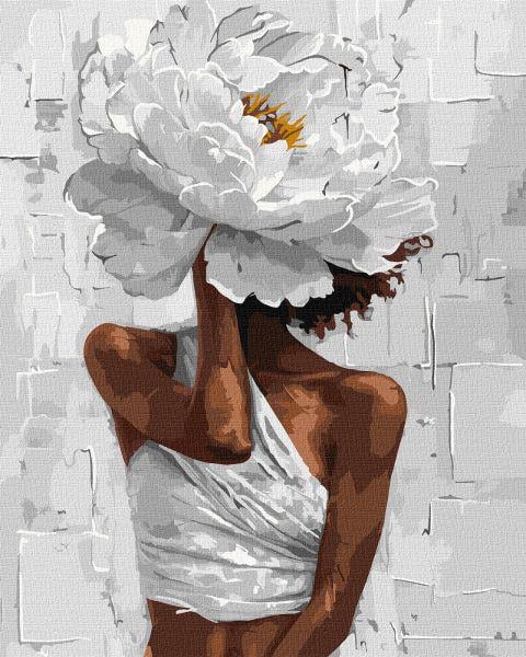 Картина по номерам Ideyka Цветочный образ с красками металлик 40x50 см (Id-KHO8503)