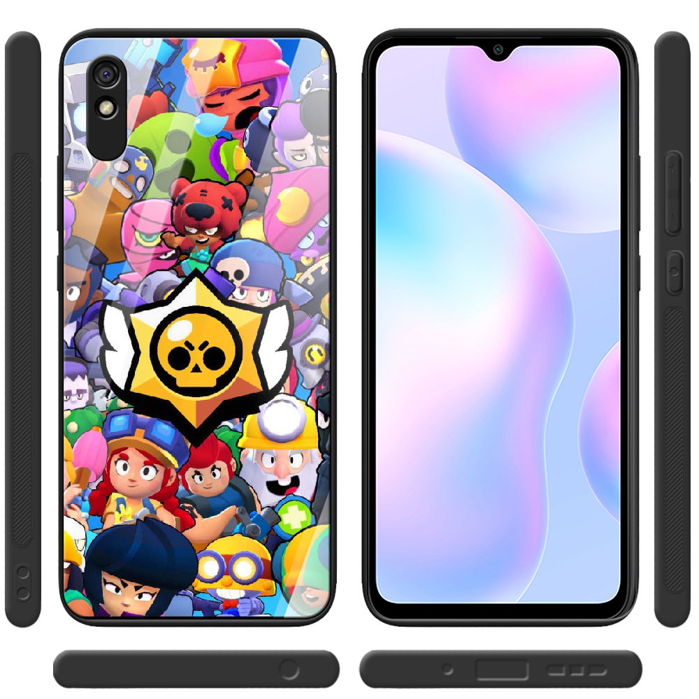 Чехол BoxFace Xiaomi Redmi 9A Brawl Stars Черный силикон со стеклом (40304-up2389-41116) - фото 2