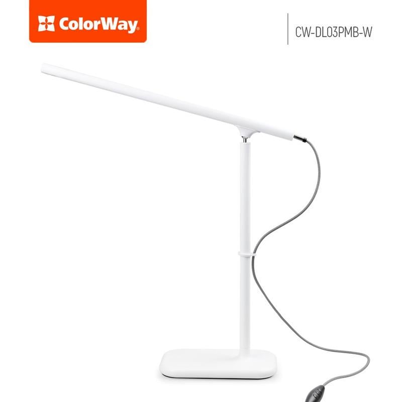 Лампа настольная LED ColorWay CW-DL03PMB-W White (210731) - фото 3