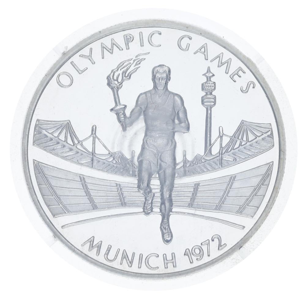 Коллекционная монета Замбия 500 квачей 2002 серебро Proof XX Летние Олимпийские игры в Мюнхене 1972 года (М23941)