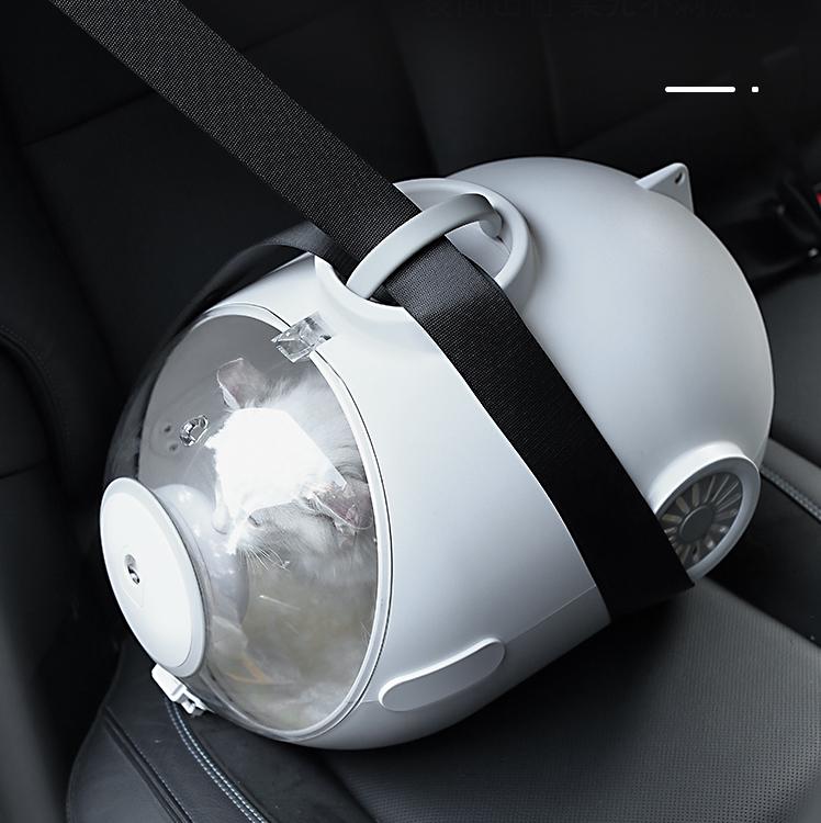 Сумка-переноска для собак і кішок з вентиляцією та підсвіткою пластикова 49х32х30 см Білий (9491399) - фото 4