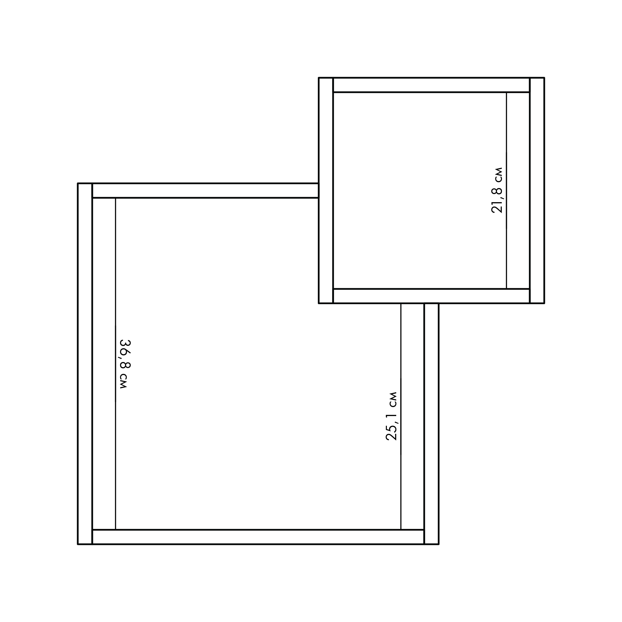 Полиця Портленд 51,7х51,7х18 см Блекрок (58C18) - фото 4