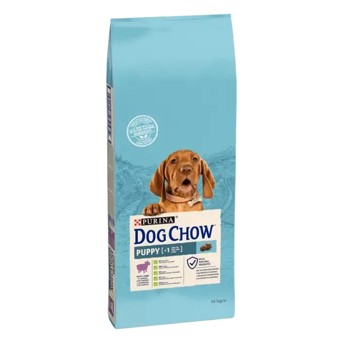 Корм сухий для цуценят віком до 1 року та для вагітних та лактуючих собак Dog Chow з ягням 14 кг - фото 2 Корм сухий для цуценят віком до 1 року та для вагітних та лактуючих собак Dog Chow з ягням 14 кг - фото 2