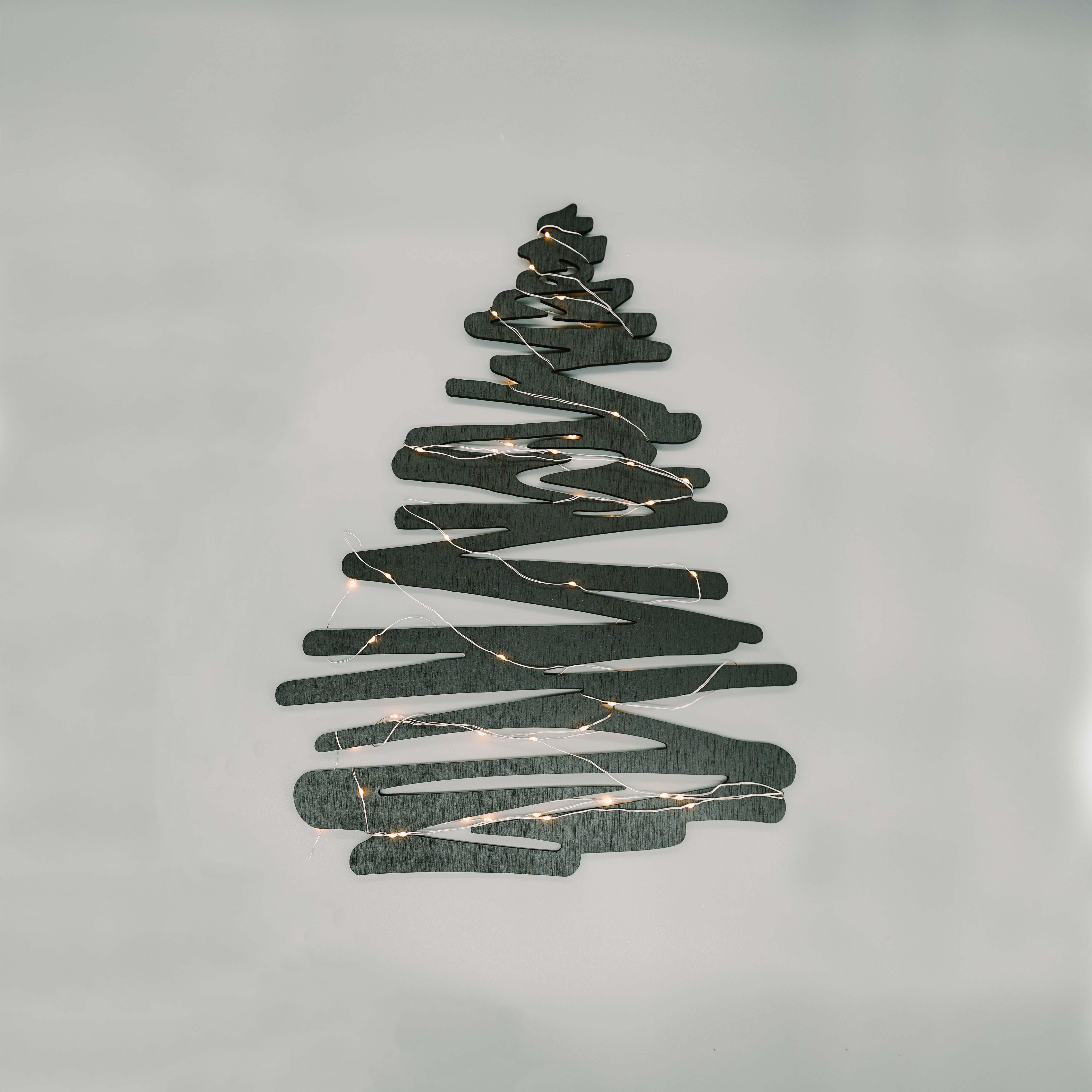 Декоративне панно Ялинка новорічна 90х67 см Чорний (01055-чор-90)