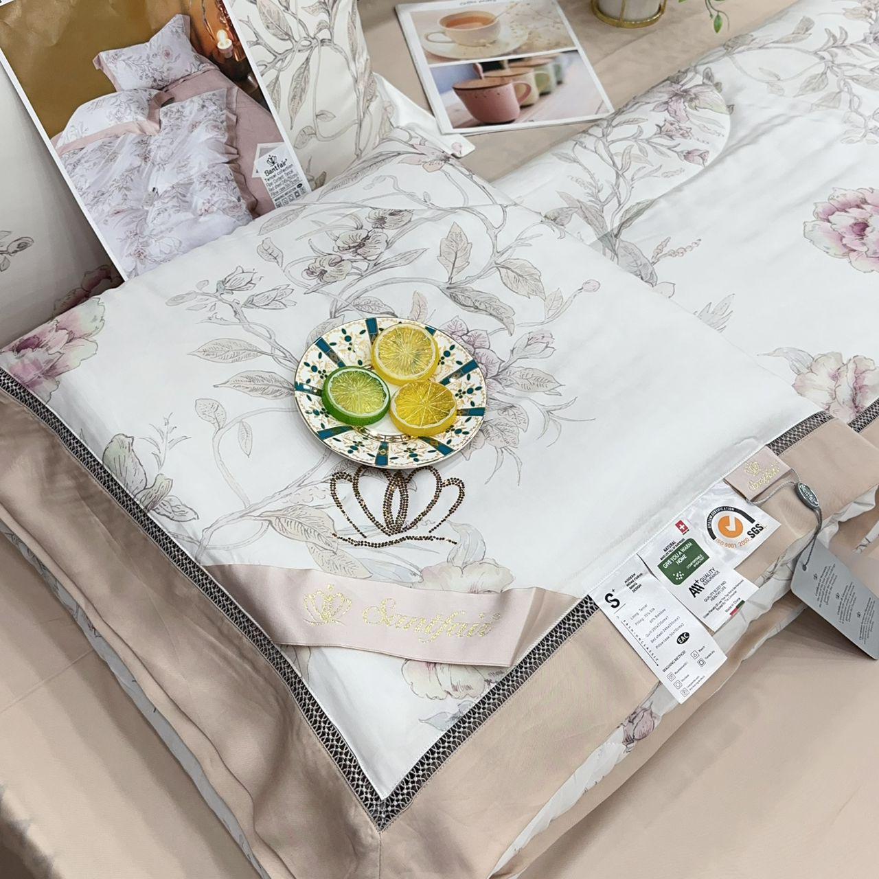 Комплект постельного белья с одеялом тенсел евро (70112)