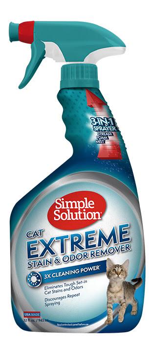 Засіб Simple Solution Extreme Cat stain and Odor remover для нейтралізації запахів і плям з про-бактеріями та ензимами котячої сечі 945 мл (ss10621)