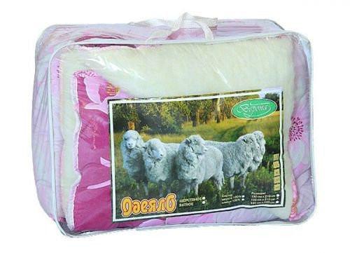 Одеяло полуторное из овечьей шерсти Лери Макс Розовый