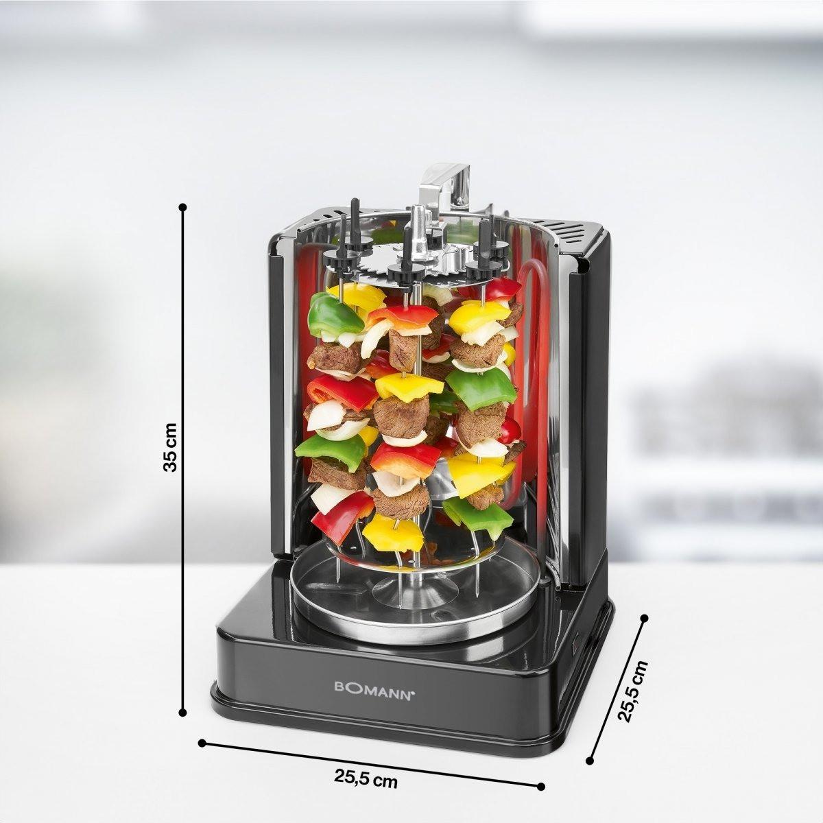 Электрошашлычница Bomann DVG 3006 курица гриль/кебаб 1400 Вт - фото 3