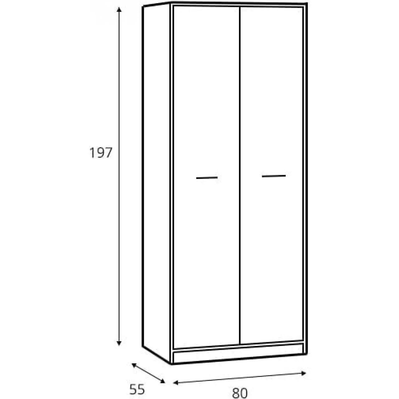 Шафа дводверна Гербор Непо SZF2D Дуб сонома/Німфея альба (GRB-1426) - фото 3