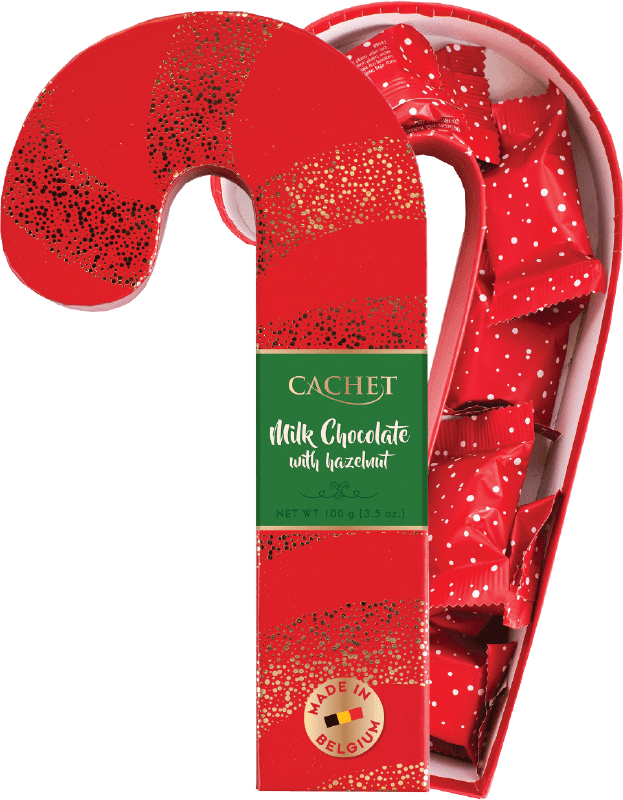 Конфеты подарочные Сachet Candy Cane Milk Chocolate with Hazelnut 100 г