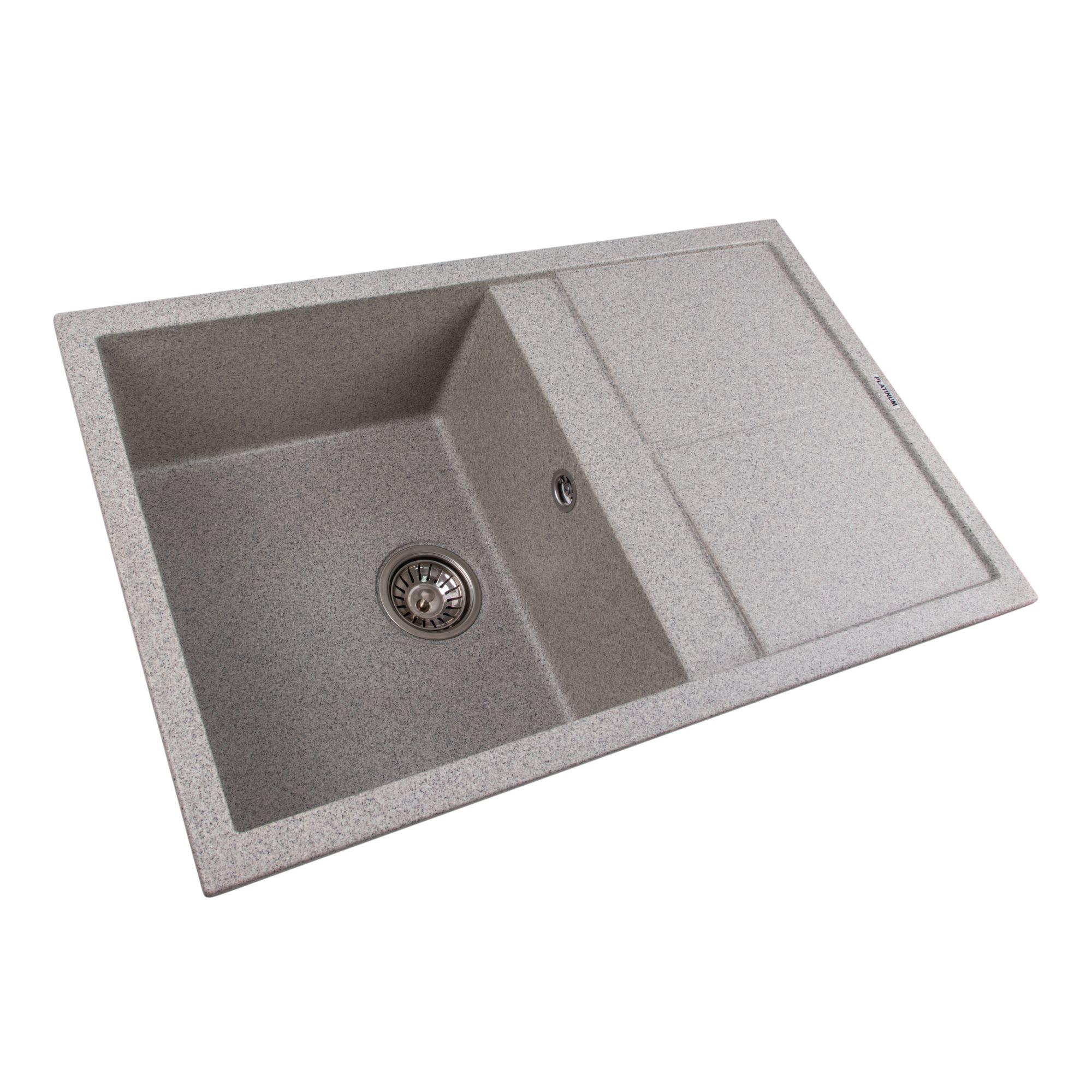 Мойка для кухни гранитная Platinum 7950 Selena матовая Серый - фото 2 Мойка для кухни гранитная Platinum 7950 Selena матовая Серый - фото 2
