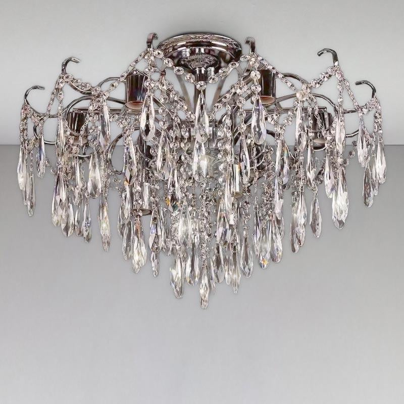 Люстра хрустальная потолочная Light House SH-18180/9 590х590х460 мм Хром