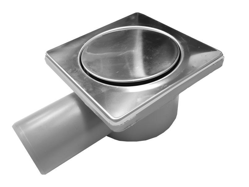 Трап душевой MesaTeknik Drainer Клик-Клак горизонтальный 50 мм 100x100 мм Нержавеющая сталь (RS-MTS 702)