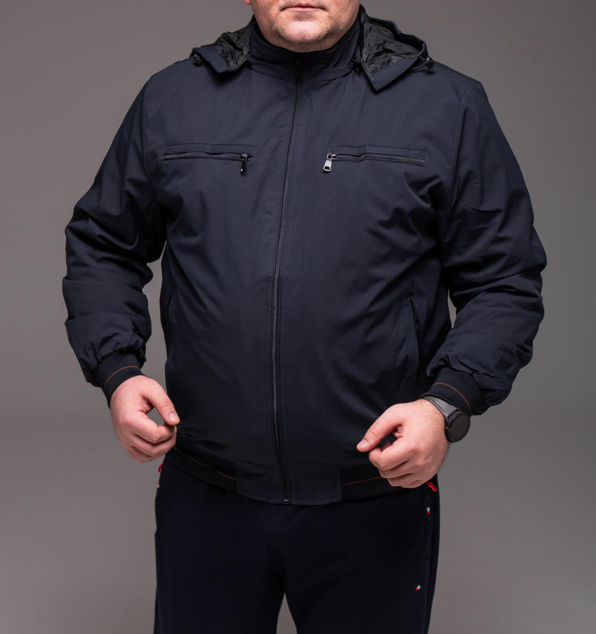 Ветровка мужская демисезонная батал р. 64 Синій (2428/1/3) - фото 10